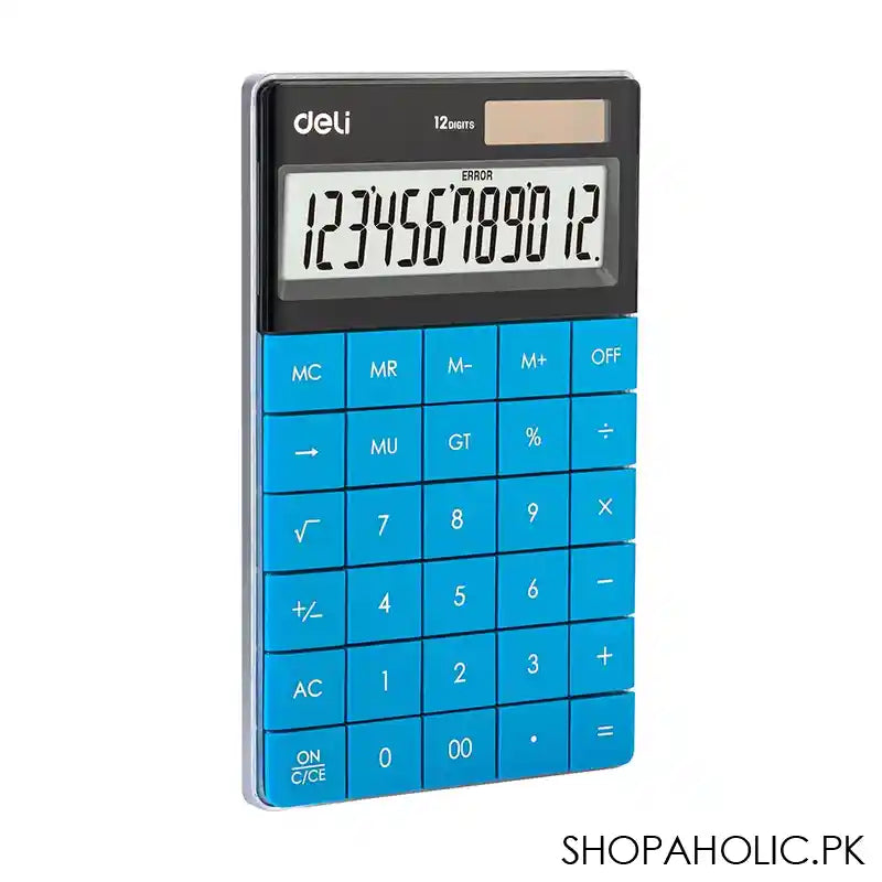 Deli Touch Series Acrylic Keys 12-Digits Desktop Calculator, Blue, E1589 - Image 2