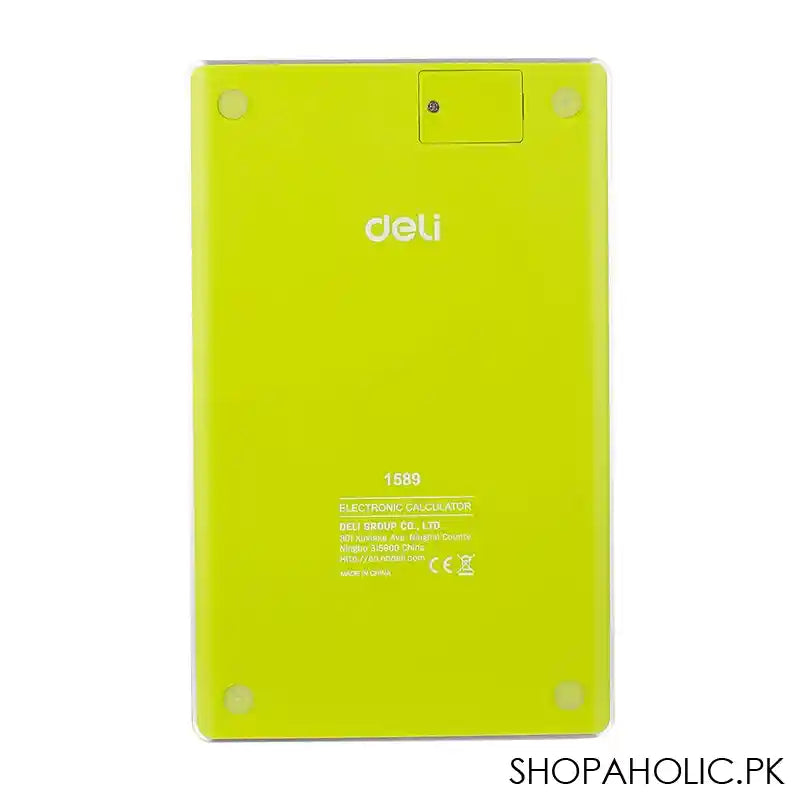 Deli Touch Series Acrylic Keys 12-Digits Desktop Calculator, Green, E1589 - Image 4
