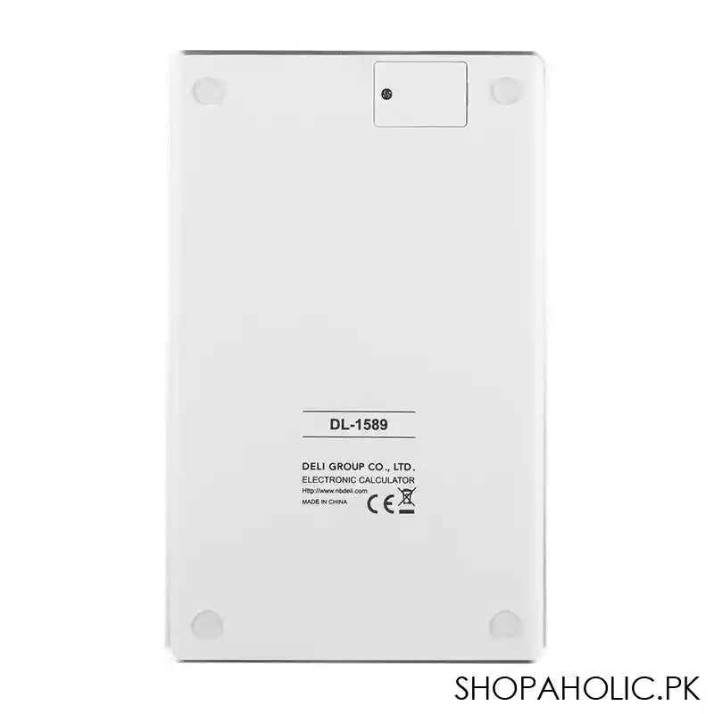 Deli Touch Series Acrylic Keys 12-Digits Desktop Calculator, White, E1589 - Image 2