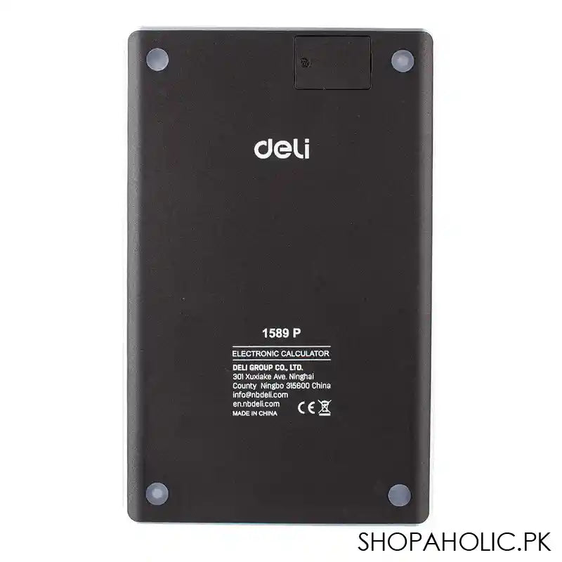 Deli Touch Series Acrylic Keys 12-Digits Desktop Slim Calculator, Black, E1589P - Image 4