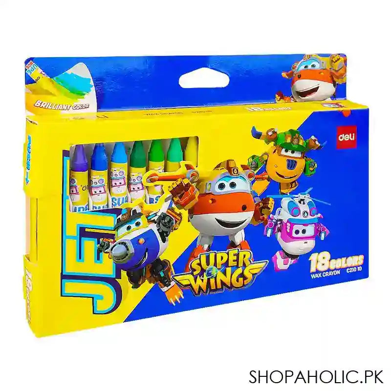 Deli Wax Crayons, 18 Colors, Non Toxic, Not For Children Under 3 Years, EC21010 - Main Image