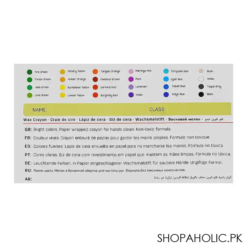 Deli Wax Crayons, 24 Colors, Non Toxic, Not For Children Under 3 Years, EC21020 - Image 2