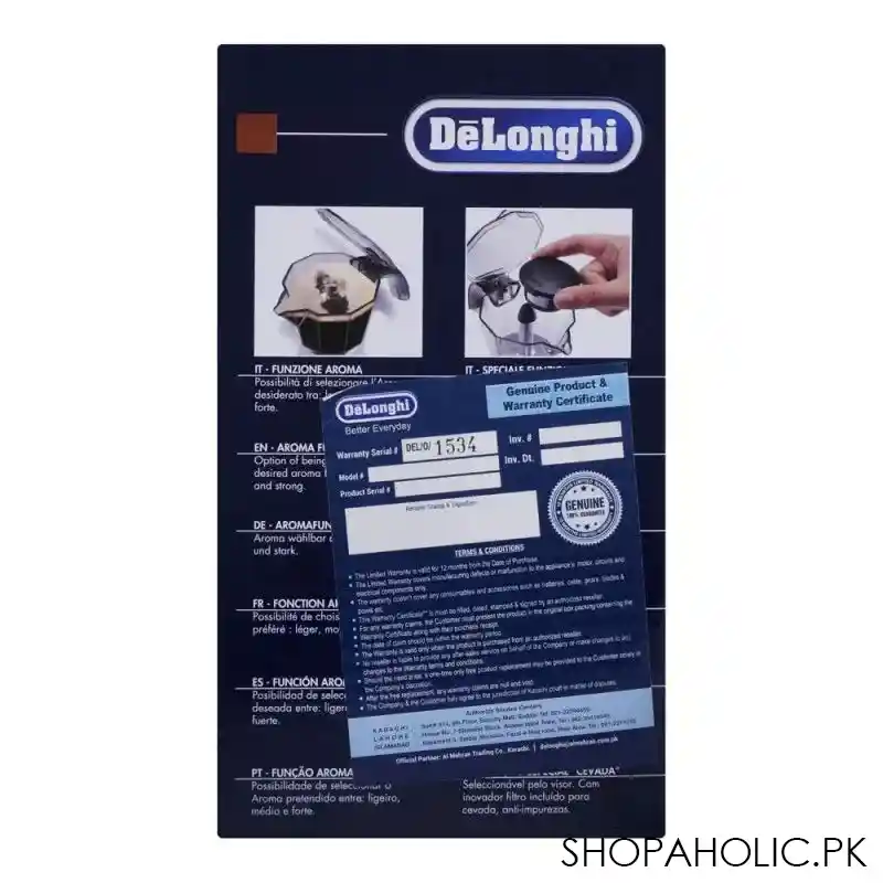 delonghi alicia plus electric moka coffee maker black/silver emkp42.b image4