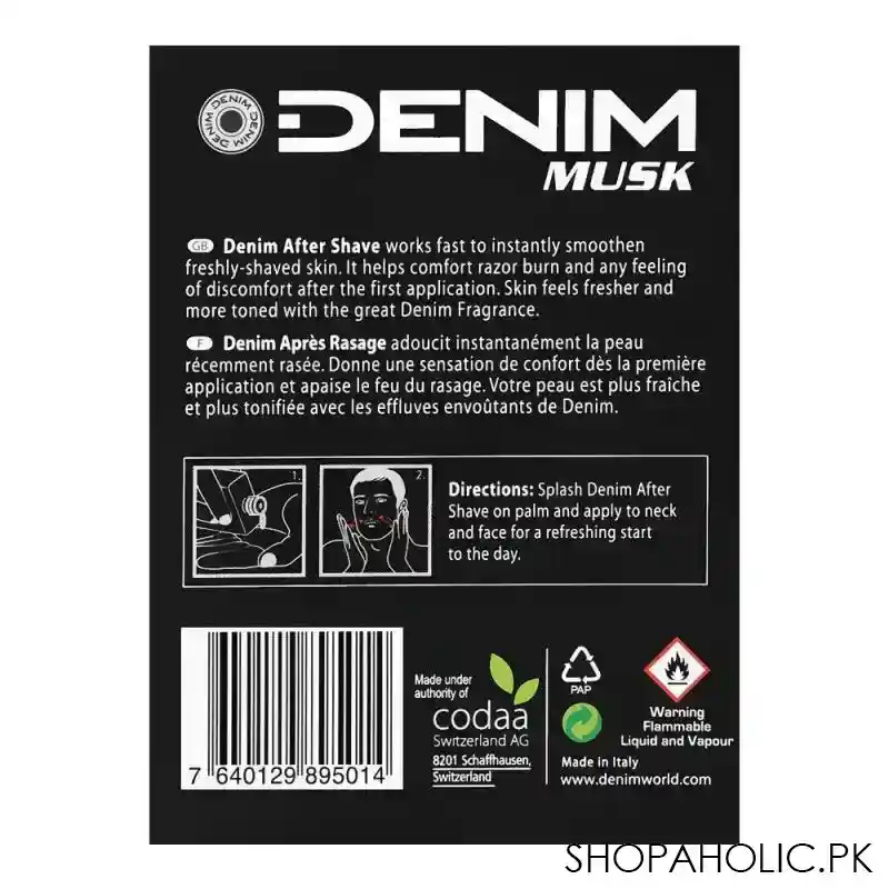 denim musk after shave, 100ml image2