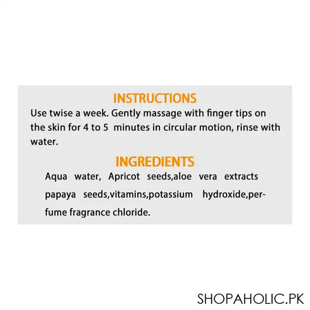Derma Shine Gently Exfoliating Apricot Whitening Scrub, For All Skin Types, 200g - Image 2