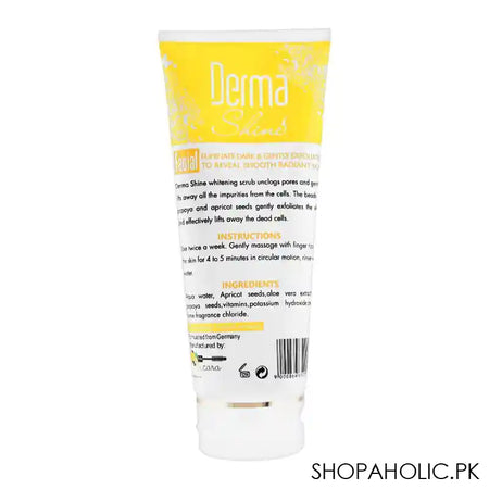 Derma Shine Gently Exfoliating Apricot Whitening Scrub, For All Skin Types, 200g - Image 3