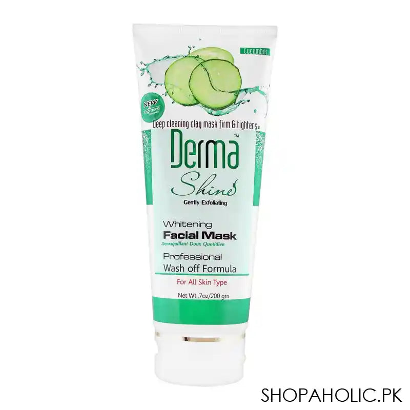 Derma Shine Gently Exfoliating Cucumber Whitening Facial Mask, For All Skin Types, 200g - Image 3