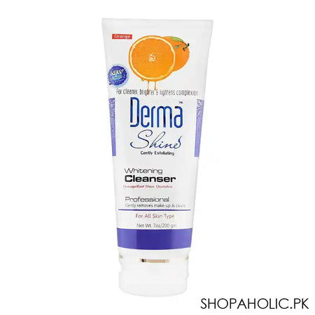 Derma Shine Gently Exfoliating Orange Whitening Cleanser, For All Skin Types, 200g - Main Image