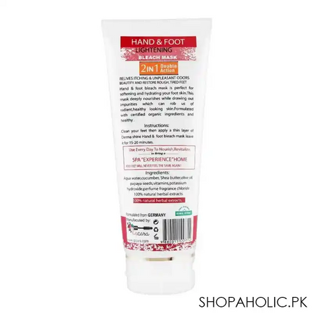 derma shine pure organic lightening hand & feet bleach mask, for all skin types, 200g image2