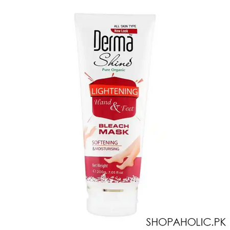 derma shine pure organic lightening hand & feet bleach mask, for all skin types, 200g main image