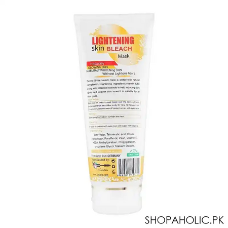 derma shine pure organic lightening skin bleach mask, for all skin types, 200g image2