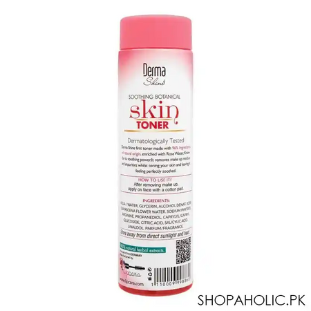 derma shine soothing botanical toner, with rose extracts, normal to dry skin, 295ml image2