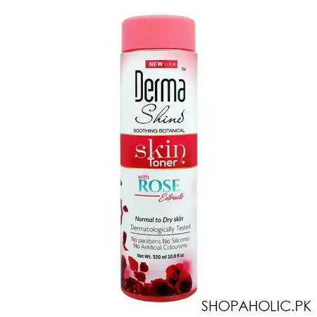 derma shine soothing botanical toner, with rose extracts, normal to dry skin, 295ml main image