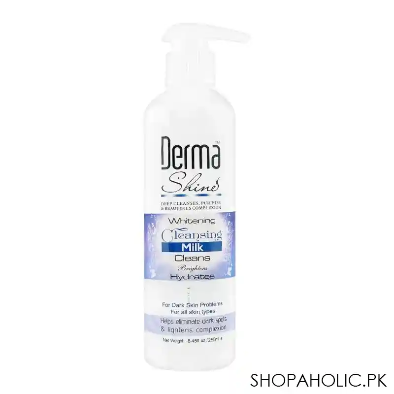 derma shine whitening cleansing milk, all skin types, 250ml main image
