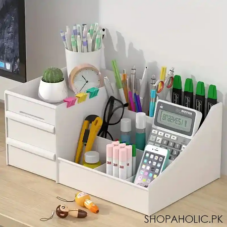 desktop cosmetic storage box with drawer image3