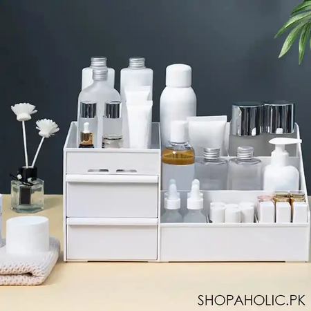 desktop cosmetic storage box with drawer image4