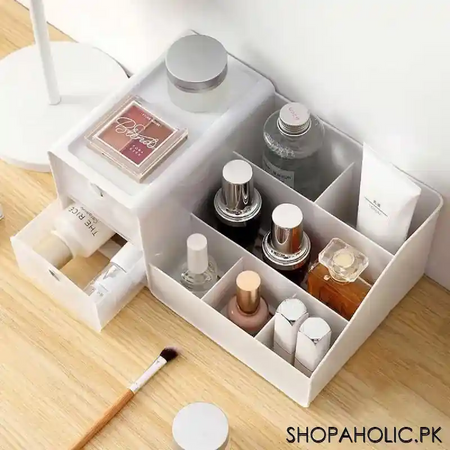 desktop cosmetic storage box with drawers and compartments for dressing table image4