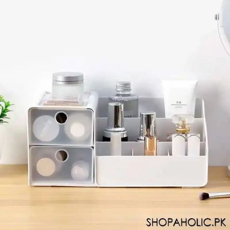 desktop cosmetic storage box with drawers and compartments for dressing table image5