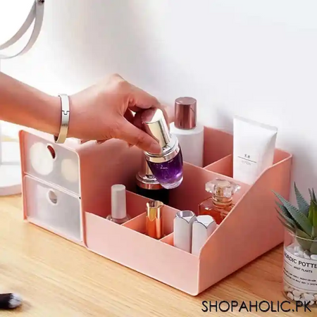 desktop cosmetic storage box with drawers and compartments for dressing table main image