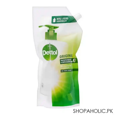 dettol original antibacterial liquid hand wash, refill pouch, 750ml main image
