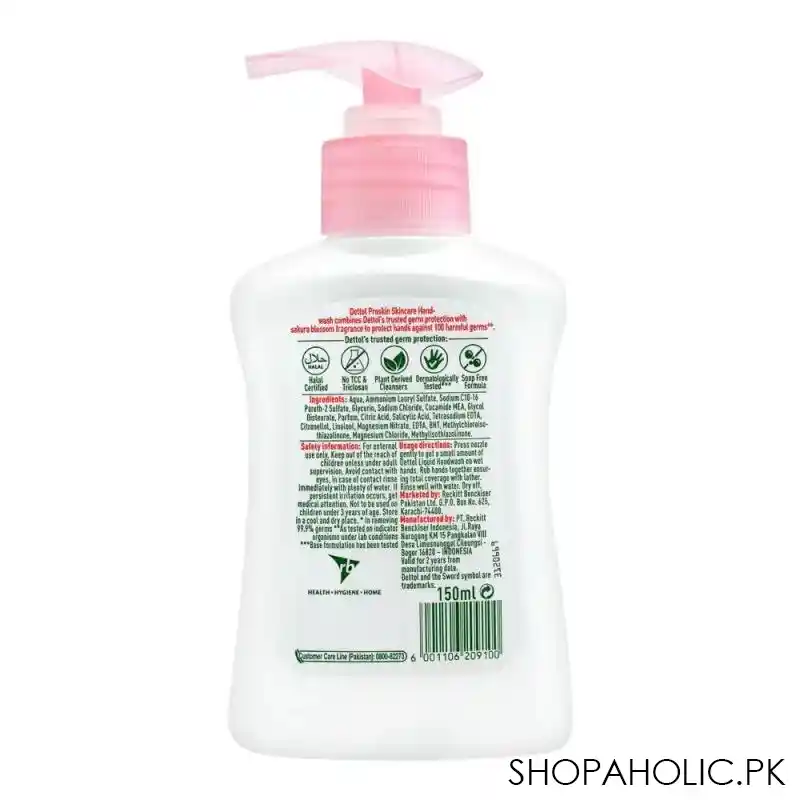 dettol skincare anti bacterial hand wash, 150ml image3