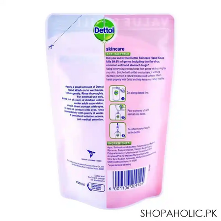 dettol skincare anti bacterial hand wash 150ml pouch refill image2