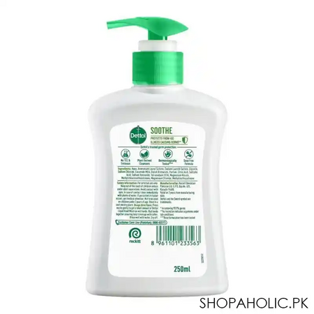 dettol soothe anti bacterial hand wash, 250ml image2