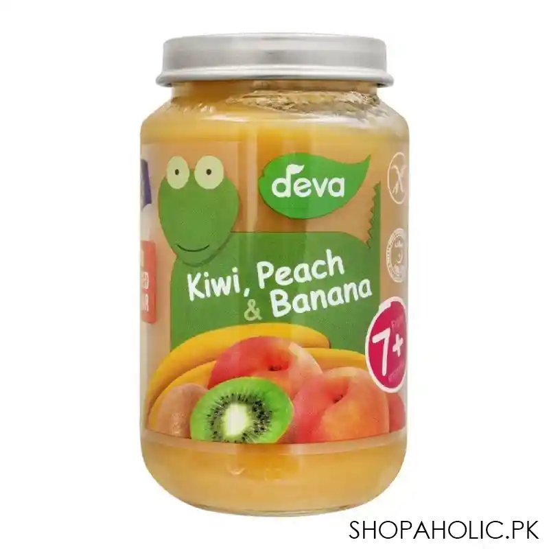deva kiwi, peach & banana baby food, 7m+, 200g main image
