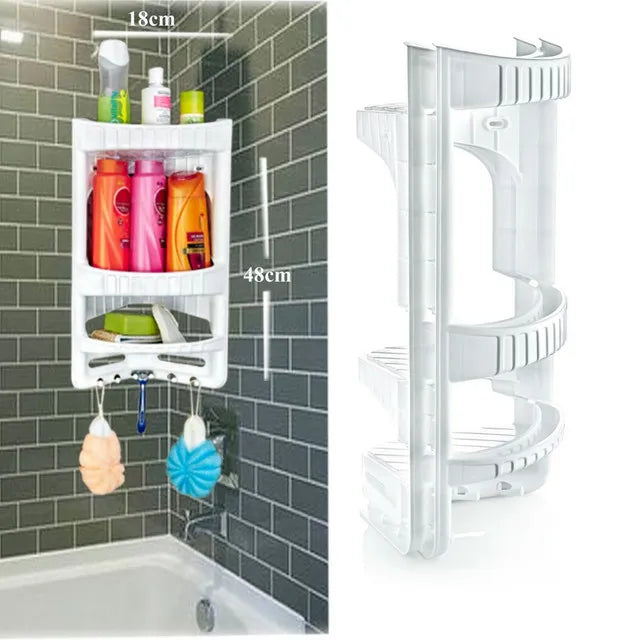 3 Tier Plastic Corner Shelf Organizer Cabinet Bathroom Kitchen Sundries Storage Rack image 2