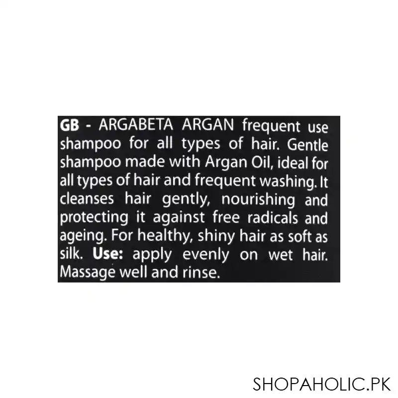 dikson argabeta argan daily use shampoo, all hair types, 500ml image4