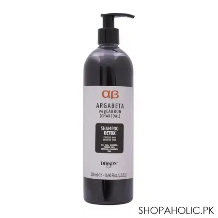 dikson argabeta vegcarbon charcoal detox shampoo, 500ml main image