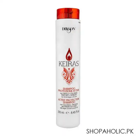dikson keiras active protection shampoo, for color treated & damaged hair, 250ml main image