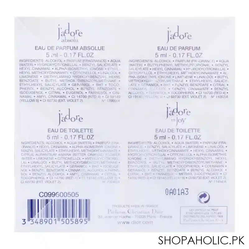 dior j'adore la collection mini set, for women, 4 x 5ml image4