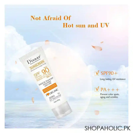 Disaar Sunscreen Cream, SPF90, 40g, DS313-2 - Image 8