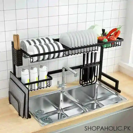dish drying rack over the sink kitchen storage shelf counter top space saver display stand tableware drainer organizer image7