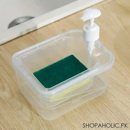 dish washing soap dispenser with scrubber holder 800ml image2