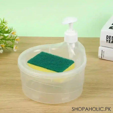 dish washing soap dispenser with scrubber holder 800ml main image