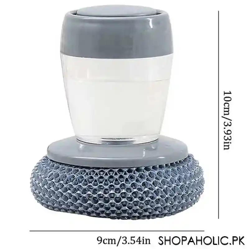 dishwashing liquid soap dispensing pot cleaning scrubber image2