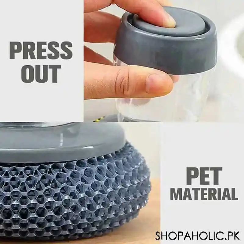 dishwashing liquid soap dispensing pot cleaning scrubber image3