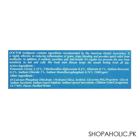 Doctor Fluoride Toothpaste, 180g, Double Saver - Image 4