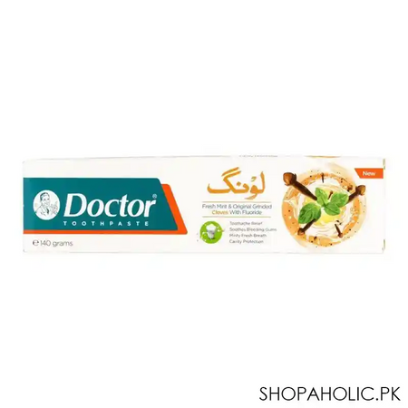 doctor fresh mint & original grinded cloves fluoride toothpaste, 140g image3