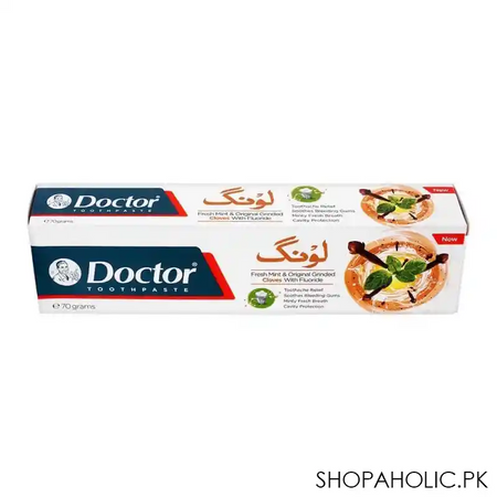 doctor fresh mint & original grinded cloves fluoride toothpaste, 70g image2
