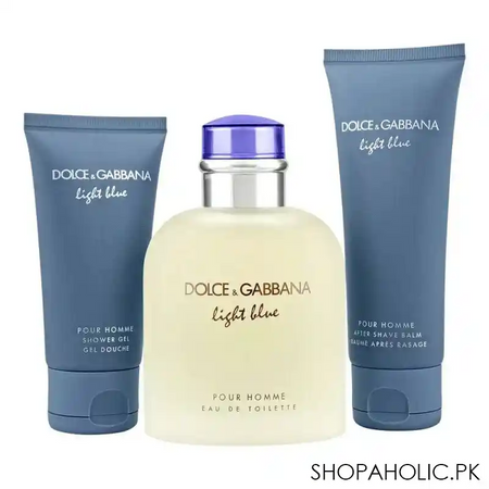 dolce & gabbana light blue pour homme set, eau de toilette, 125 + after shave, 75ml + shower gel, 75ml main image