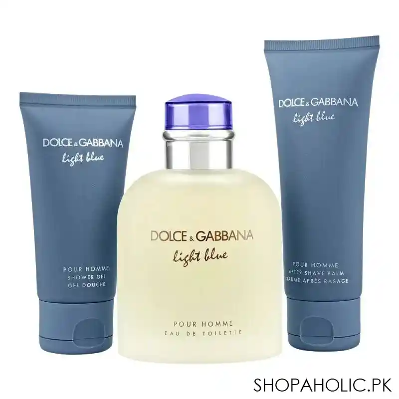 dolce & gabbana light blue pour homme set, eau de toilette, 125 + after shave, 75ml + shower gel, 75ml main image