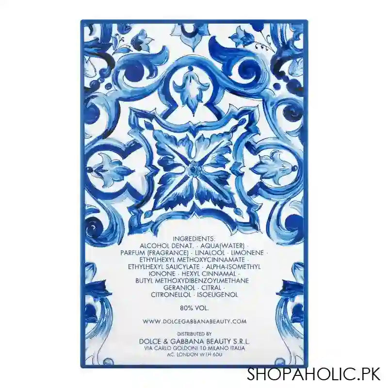 Dolce & Gabbana Light Blue Summer Vibes Pour Homme Eau De Toilette, For Men, 125ml - Image 3