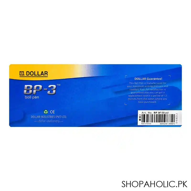 Dollar BP-3 Ball Pen F 0.7 Blue 10-Pack, BP 3F, Blue - Image 3