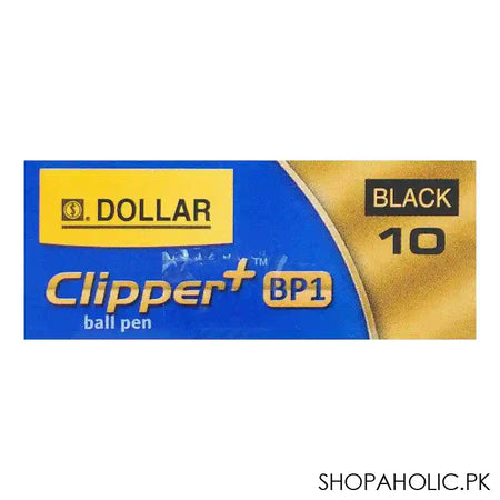 Dollar Clipper+BP1 Super Smooth Ball Pen F 0.8, Black, 10-Pack, BPCL5 - Image 2