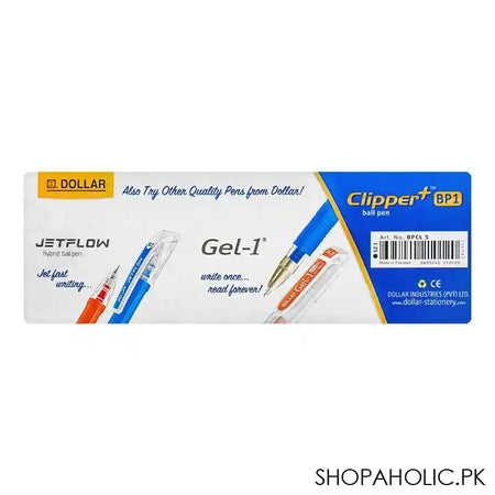 Dollar Clipper+BP1 Super Smooth Ball Pen F 0.8, Blue, 10-Pack, BPCL5 - Image 3