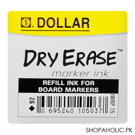Dollar Dry Erase Marker Ink Black, 15ml, IWBP 15 - Image 3