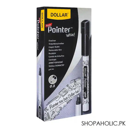 Dollar Fine Liner Pointer Wow! Metal Jacket F 0.3 10-Pack, Black, FL PTW03 - Main Image